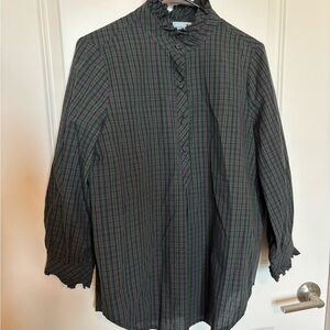 Tuckernuck Women’s Size Medium Teagan Popover Shirt Buttons Ruffle High Neck